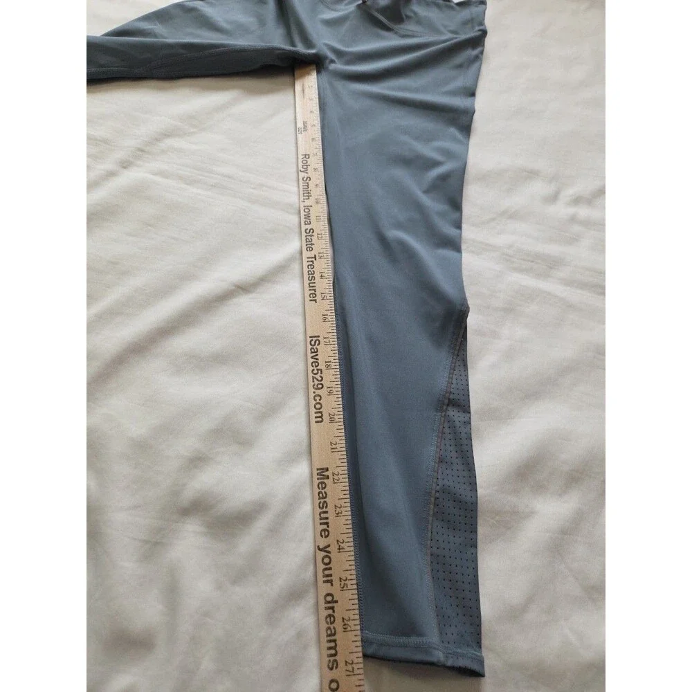 Fabletics |Size XL| Blue High Waisted Leggings Mesh Calf Panels Reflective Trim - Picture 15 of 15